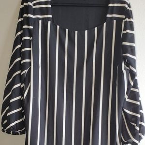 Loft Plus Blue/White Strip dress